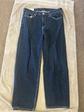 H&M Men's Dark Blue Straight-Leg Denim Jeans